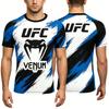 Sports Short-Sleeve Breathable Quick-Dry Gym Fight Training T-shirt Round Neck Printed Top