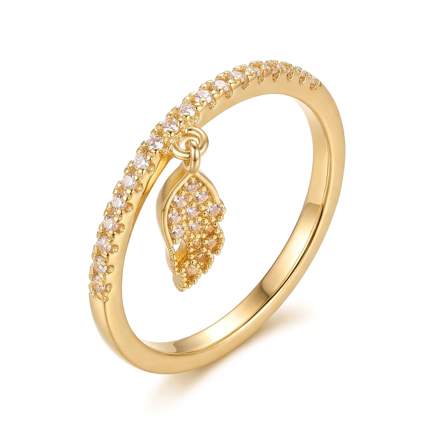 

2026 Design Sense Wings Feather Pendant Ring for Women Dainty Sparkling Zirconia Finger Ring Minimalist Daily Accessories 6