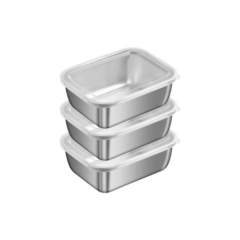 Stainless Steel Food Storage Container with Lid - Leak Proof, Stackable, and Reusable, Suitable for Camping, Picnicking School
