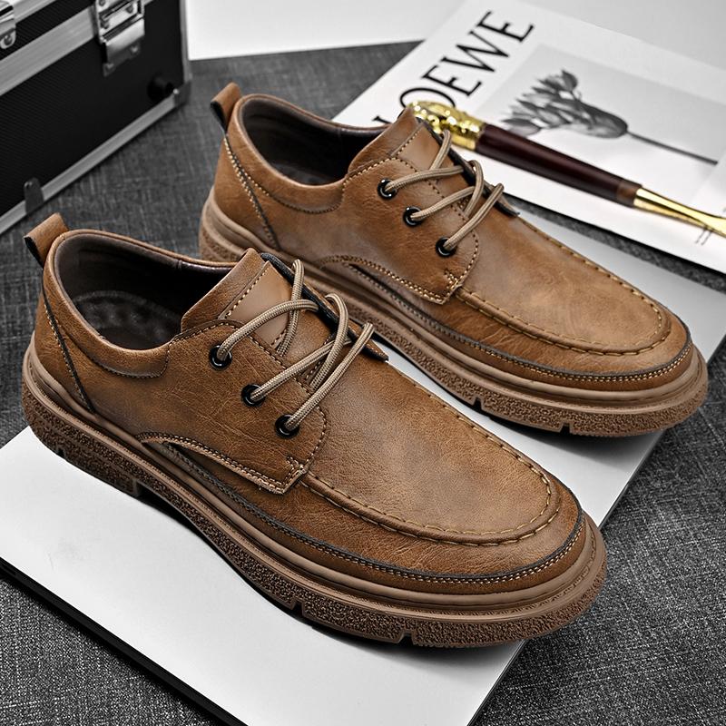 Fashion Men's Casual Shoes High Quality Designer Comfortable Business Office Walking Shoes Genuine Leather Vintage Outdoor Men Sneakers