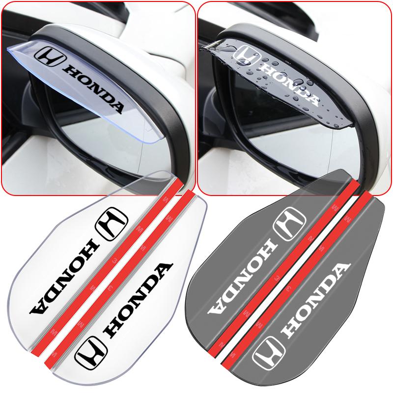 2Pcs Car Rear View Side Mirror Rain Board Sun Visor Eyebrow Guard For Honda Fit Mugen Insight Type S R VTEC DOHC Modulo Vezel Legend RR Si