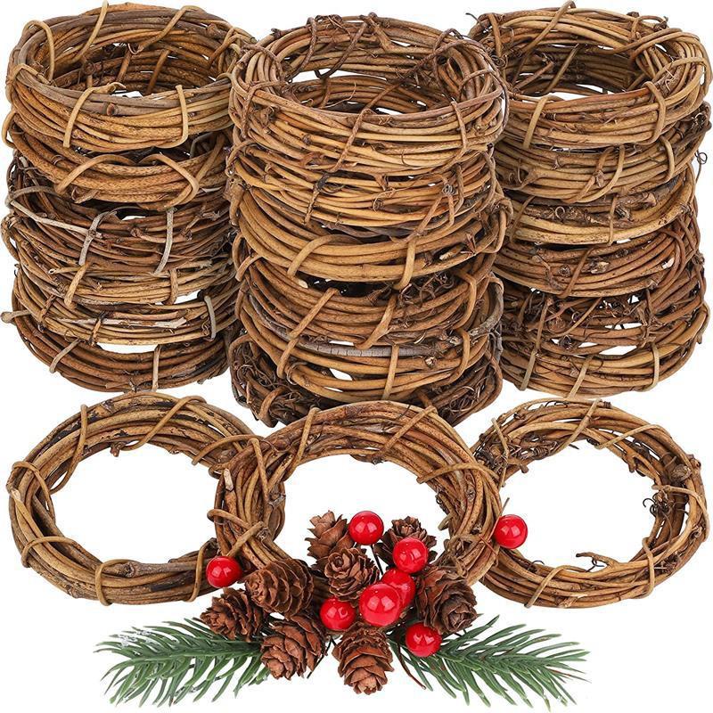 Natural Preserved Vine Circle Wreath for Christmas, Wedding & DIY Decor