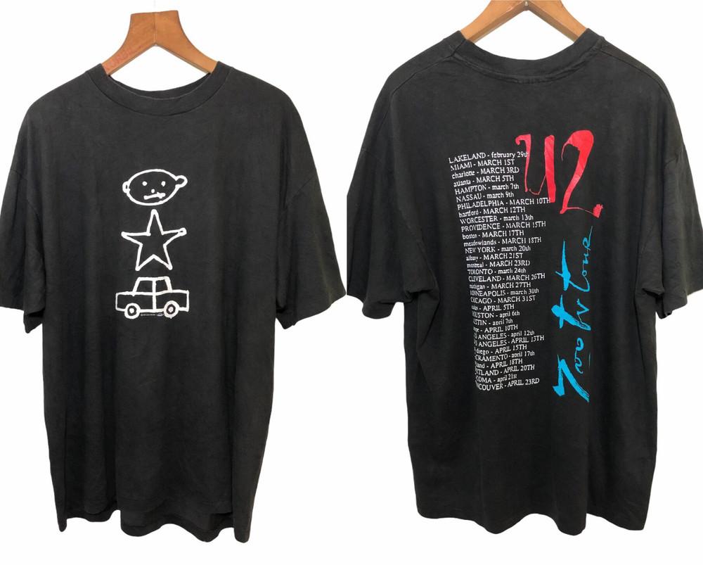 T-shirt Promo Tour U2 Zoo Tv Taglia Completa S-5XL T-shirt Unisex