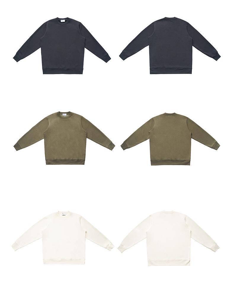 Men's Silver Fox Velvet Warm Round Neck Sweatshirt - Loose, Casual, Plus Velvet, Thickened for Autumn/Winter.