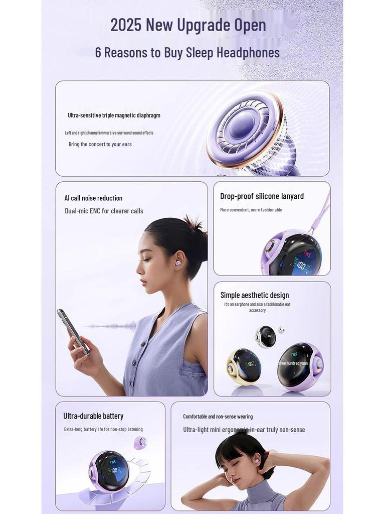 Mini Ultra-Small Noise Cancelling Bluetooth Earphones with Long Battery Life