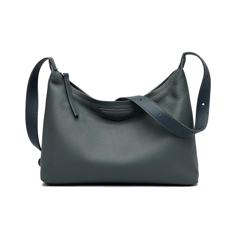 

Популярные в этом году кожаные женские сумки, новые универсальные сумки-мессенджеры, женские нишевые сумки-тоут на плечо из мягкой кожи высокого класса темно-синий