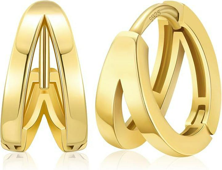 High-End Rainbow Double Ring Diamond Earrings for Women