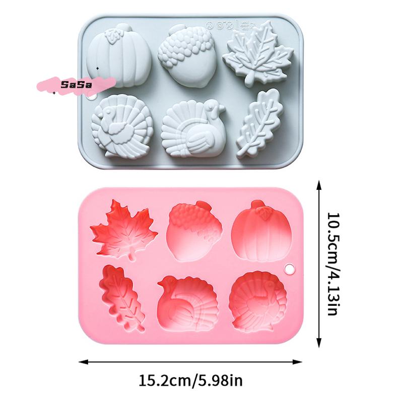 3D Pumpkin Silicone Mold Fall Thanksgiving Halloween Autumn Leaf Acorn Turkey Shape Chocolate Mold for Baking And Cooking