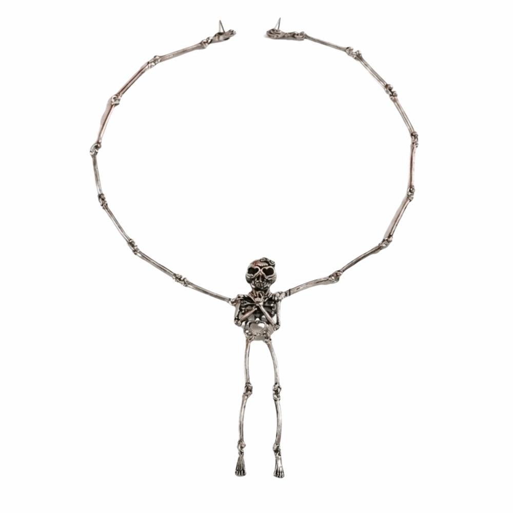 Vintage Skeleton Earrings Necklace Creative Gothic Accessories Dark Skull Bone Bracelet  Daily