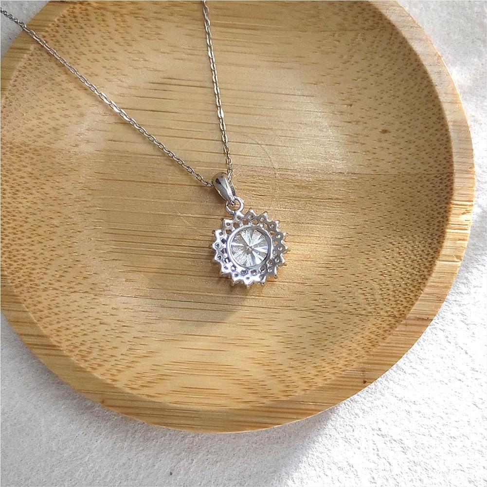 2 Carat Sunflower Moissanite Choker - S925 Sterling Silver Women's Necklace