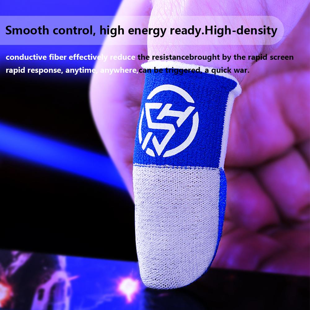 Mobile Finger Sleeve Breathable Nightlight Finger Thumb Gloves Sweatproof Anti Slip Splicing Gamers Gloves for PUBG Phone Gaming