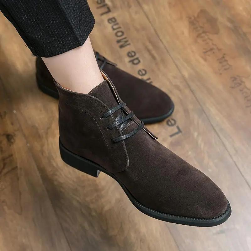 Men Casual Business Boots Retro New Leather Suitable for Daily Wear and Various Occasions High Quality Material for Durability
