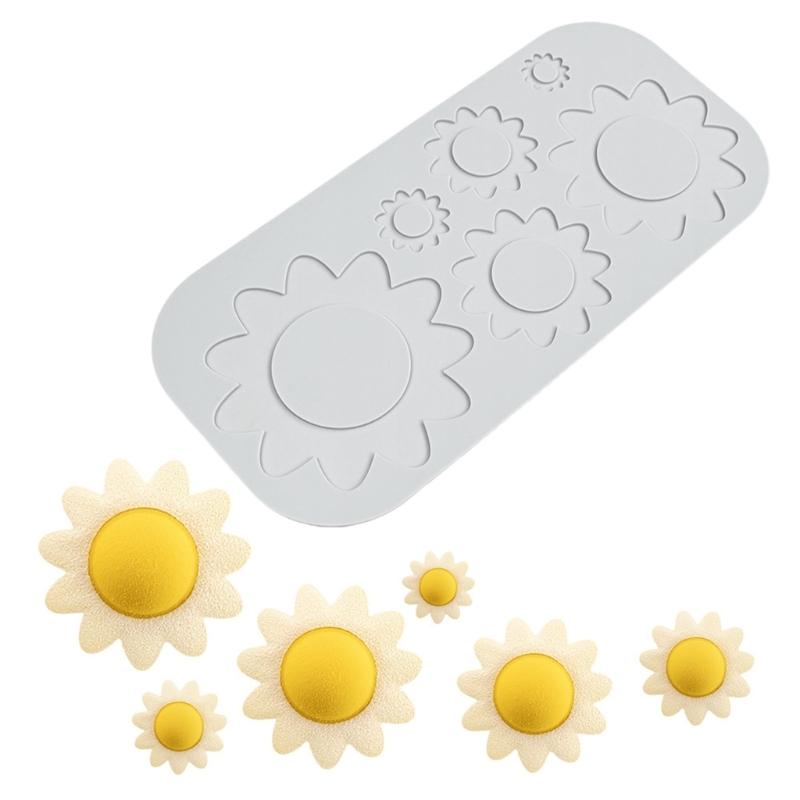 Convenient Lace Mats Lace Molds Sun/Sunflowers Shaped Chocolate Molds Silicone Cake Molds Dessert Decorating Pad 1