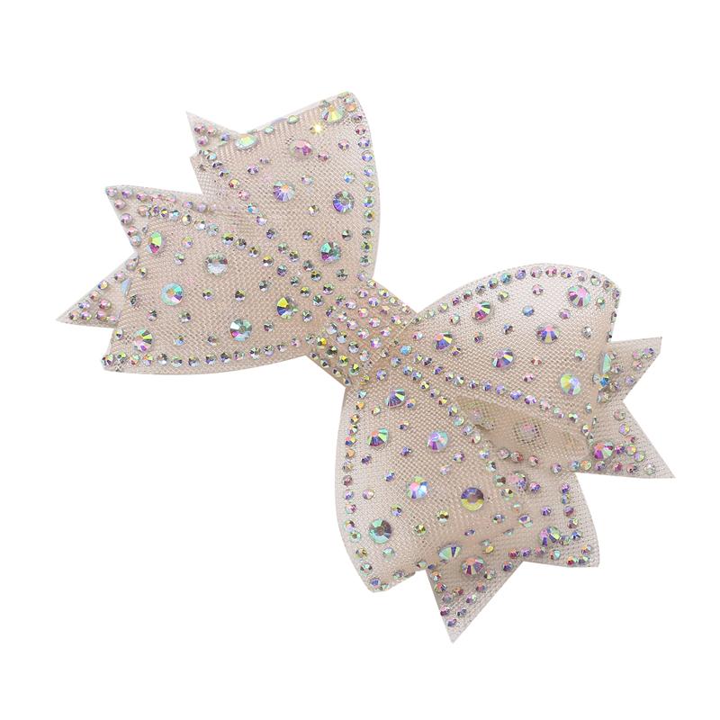 

Mesh Rhinestone Bow Shoe Clips Embellishment Glitter Sparkling Decorative Shoe Accessories for Heels Flats Sandals one size шампанського