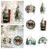 Delicate Green Christmas Hanging Decoration DIY Plastic Drop Pendant House Car Bear Santa Xmas Baubles For Christmas