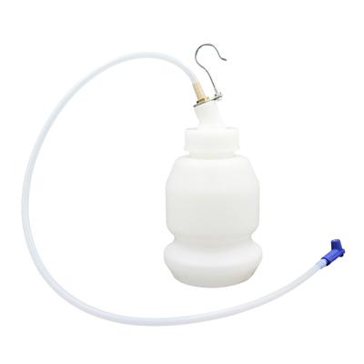 Brake Bleeder Bottle 1L Auto Brake Fluid Extractor with Silicone Hose Hanging Hook, White