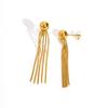 Exaggerate Luxury Long Tassel Earrings for Women, Stainless Steel Gold Color Drop Earrings, Fashion Statement Jewelry Gift
