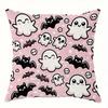 Cute Ghost Pumpkins Pink Pillow Cover Sofa Car Bedroom Decorative Cushion Cover Halloween Home Decor