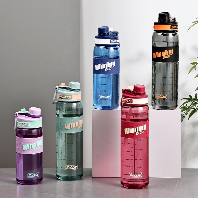 Large-capacity Fashionable Sports Straw Cup Portable Plastic Cup Double Drinking Cup