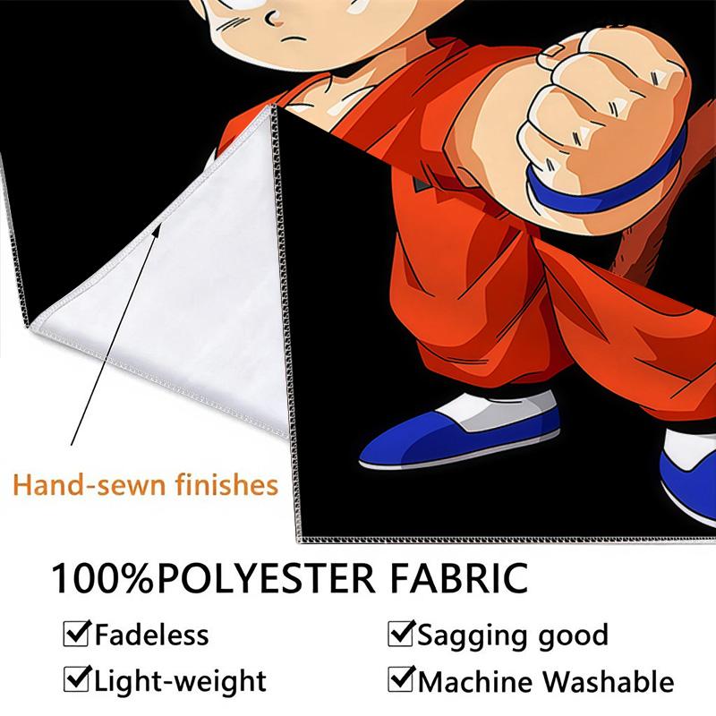 Cute Cartoon Son Goku Wall Tapestry Aesthetic Wall Hanging Printed Fabric Blanket Decorative Tapestries For Bedroom Living Room Home Decor