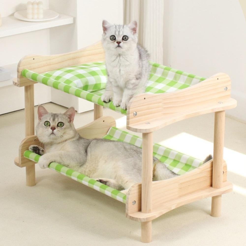 

Multi-layered Solid Wood Pet Cat Bed Moisture-proof Breathable Cat Hammock Summer Cats Beds Wear-resistant Cats Supplies
