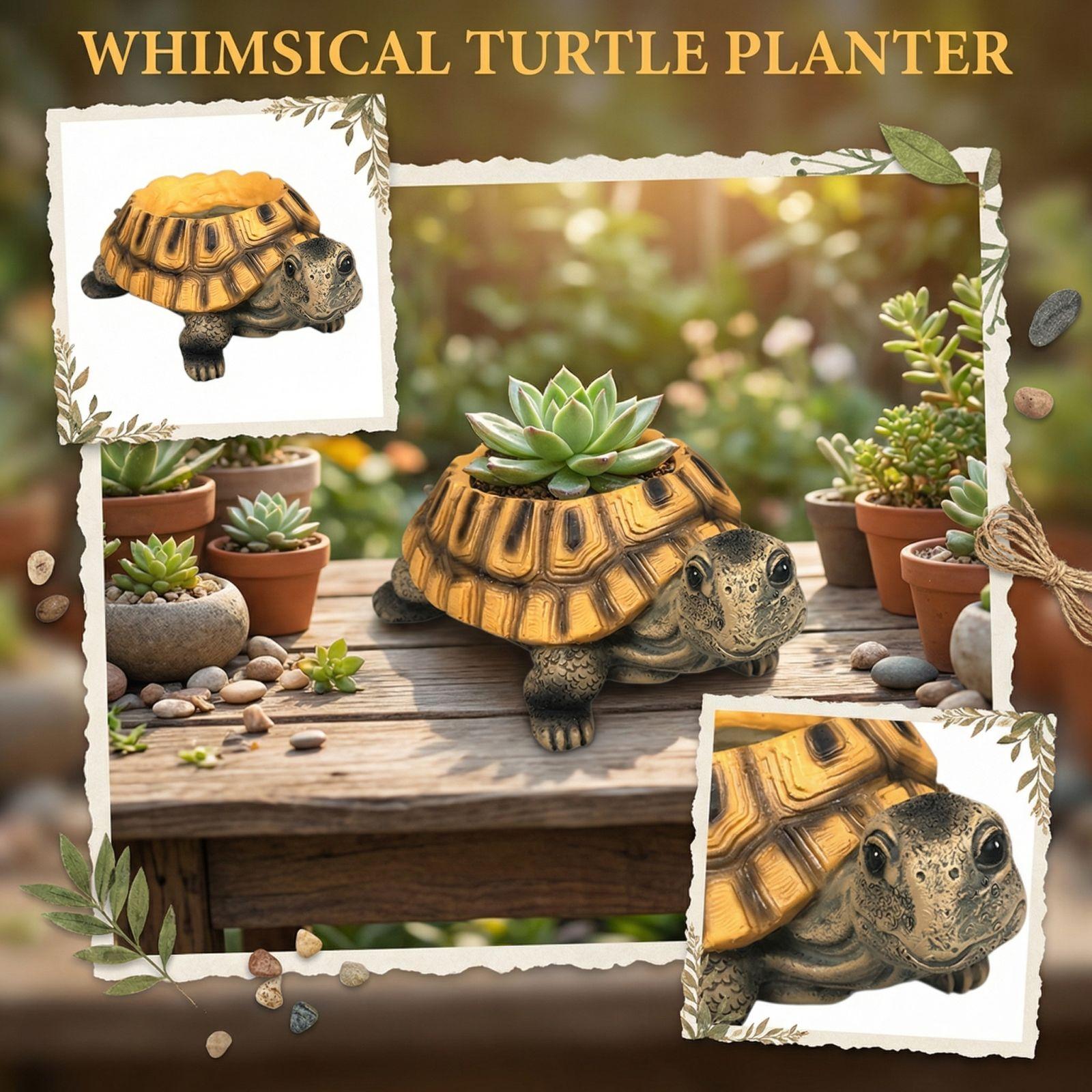 

Creative Turtle Flower Tank Ornament One Size