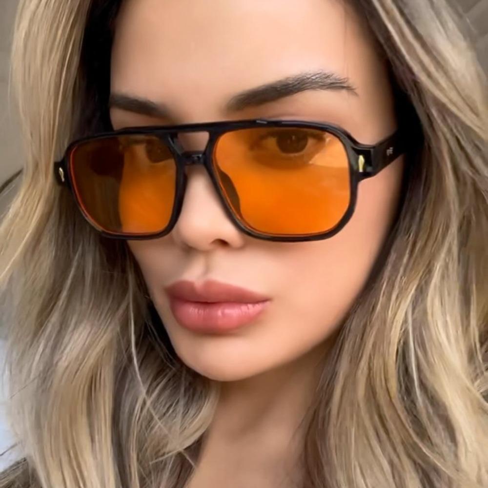 

Retro Double Beam Sunnies Leopard Print Eyewear Anti-UV Glasses Punk Style Style 8