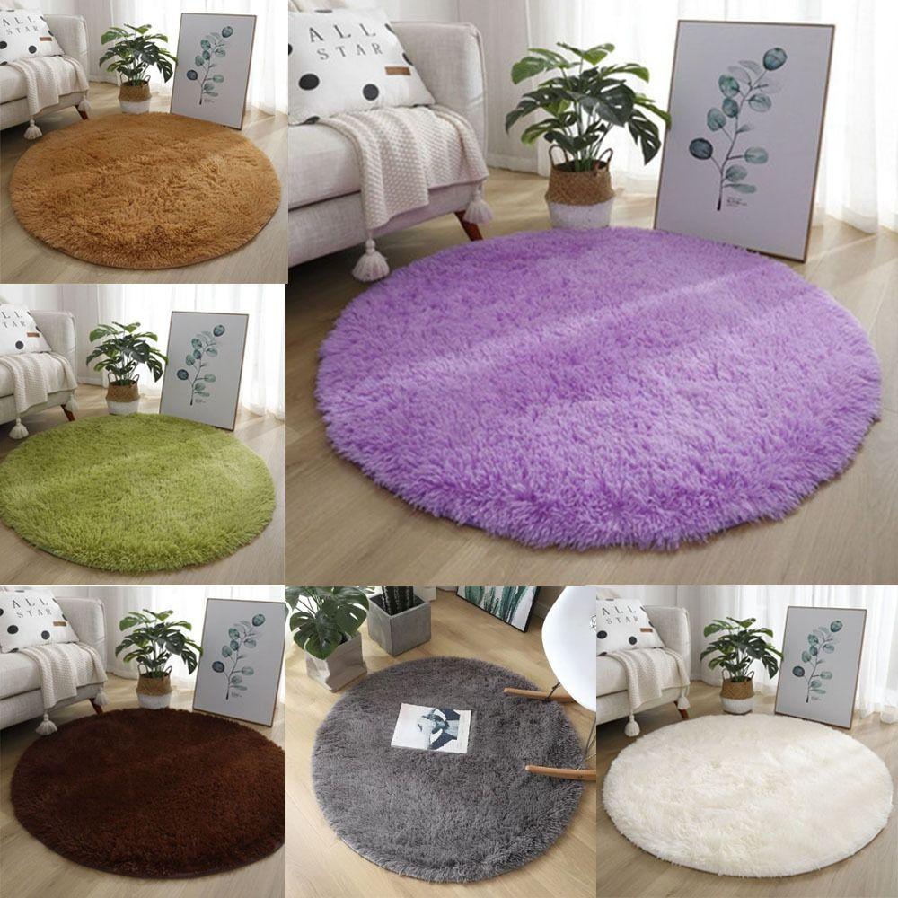Soft Plush Round Carpet Non Slip Furry Carpet Living Room Rugs For Living Room Home Decor Bedroom