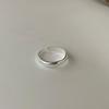 S925 Sterling Silver Women's Wide Face Irregular Open Ring - Simple Polished Cold Style