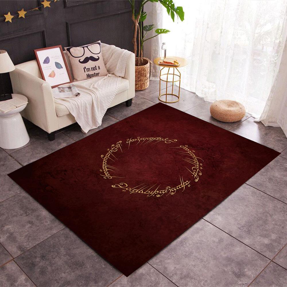 Lord Rings Symbol Carpet Suitable for Outdoor Foyer Living Rooms Entryway Antislip Carpet Anime Office Decor Spiritual Gift