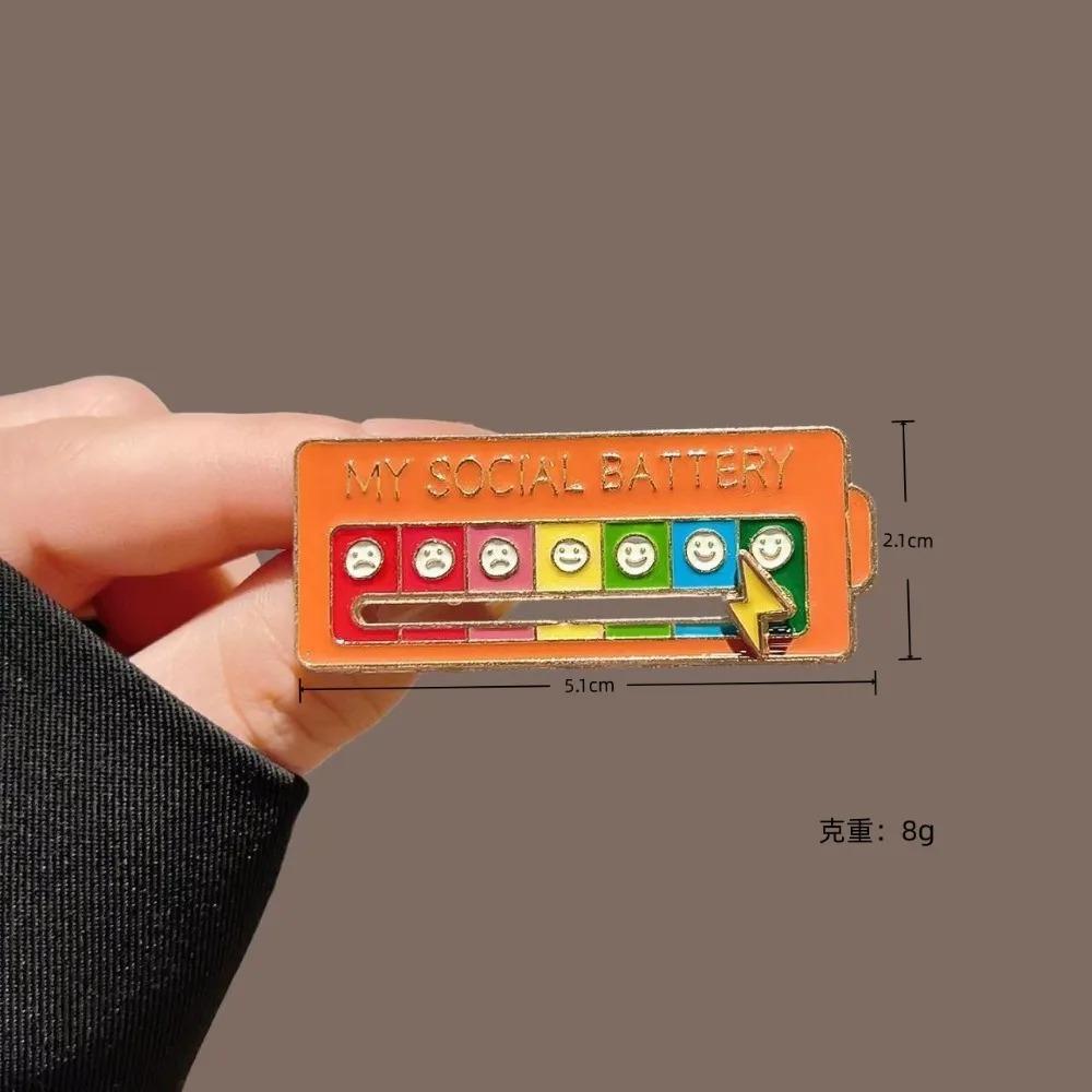 

New Cartoon Mood Conversion Energy Brooches for Woman Man My Social Battery Enamel Badge Kids Adult Birthday Funny Gifts 2026