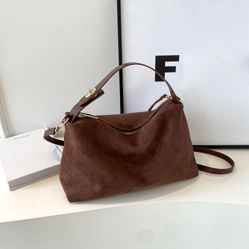 Vintage Women's Solid Color Bucket Small Crossbody Bag Autumn and Winter Matte Leather  Adjustable Shoulder Bag For Work, Travel CLE