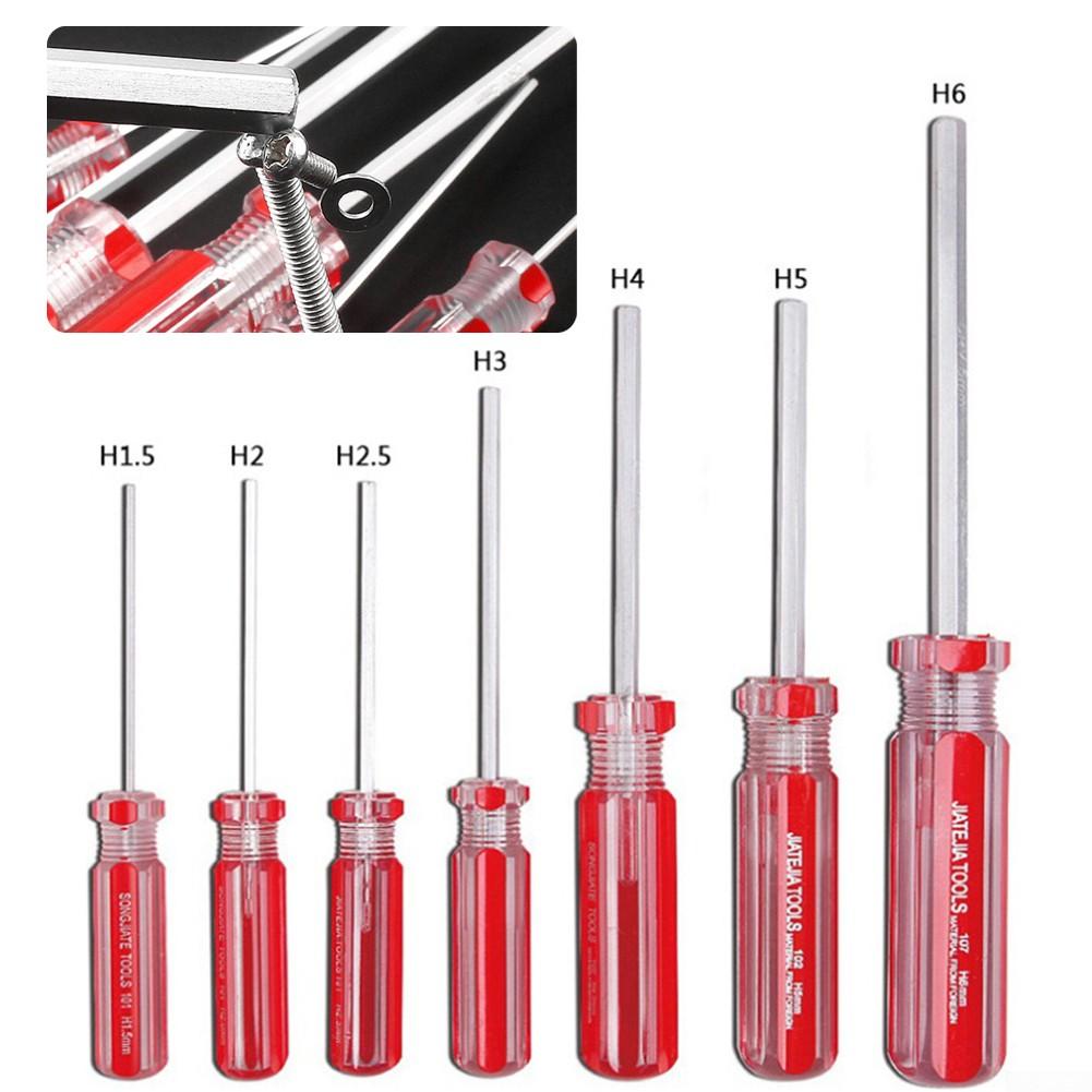 Models Hexagon Screwdriver Silver+Red Single Flat Head Hex Toys