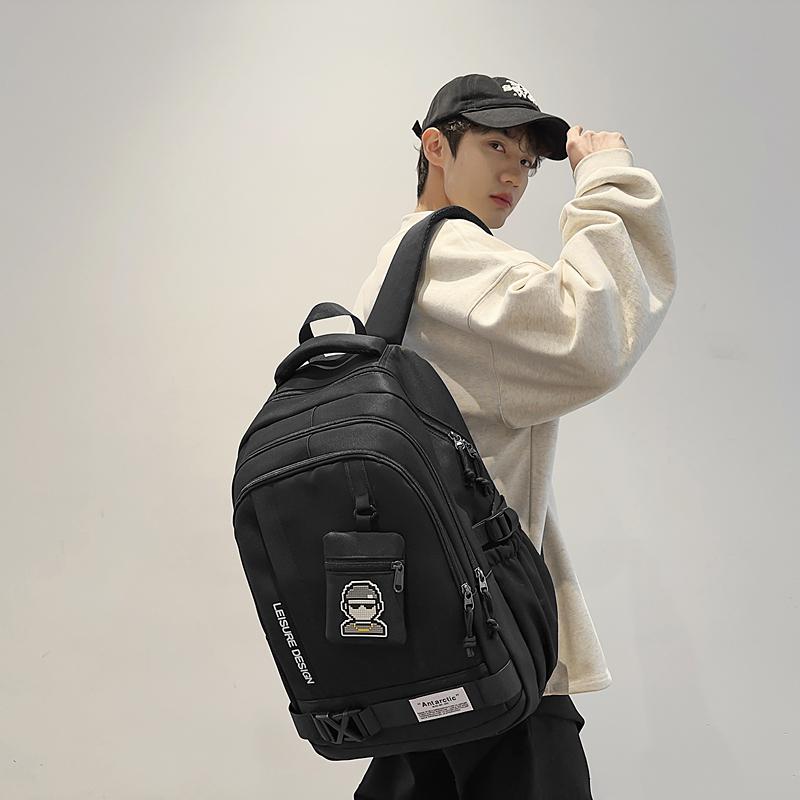 Junior High School Student Schoolbag Men's Large Capacity Lightweight and Durable Backpack with Coin Purse