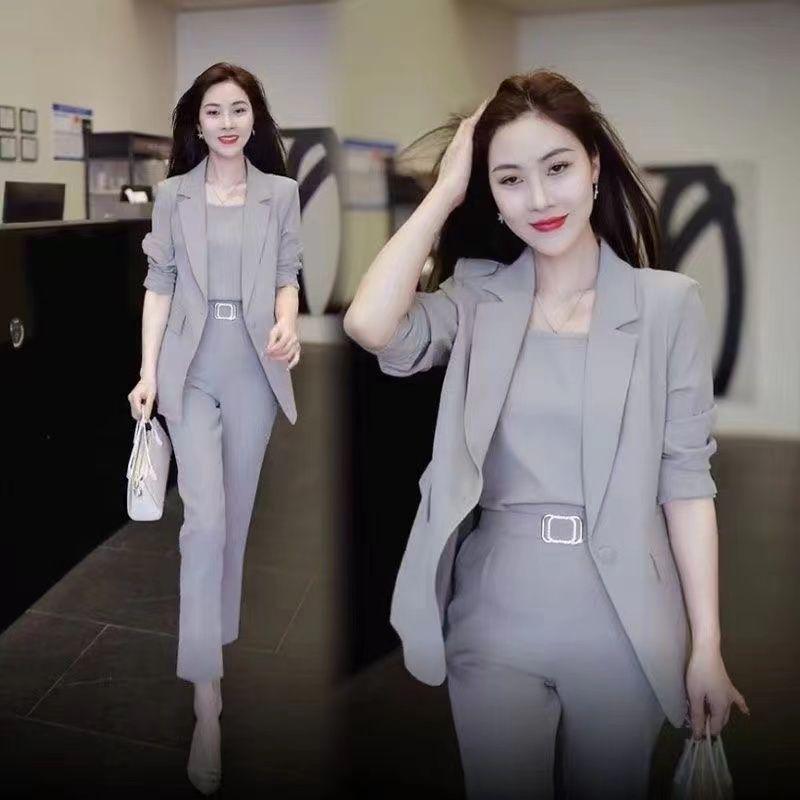 Women's Trendy Two-Piece Suit: Spring/Autumn Slimming & Stylish Professional Wear