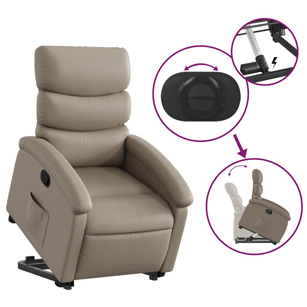 Recliner Chair with Rising Function Cappuccino Brown Faux Leather