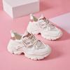 Spring and summer round head sweet dad shoes muffin thick sole heightened 5cm breathable sports casual fashion women's shoes 2025