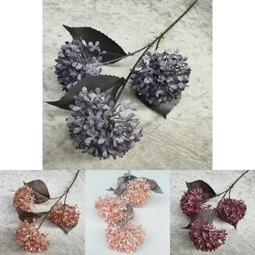 Artificial Snowball Hydrangea Stems 27in Multibranch For Wedding Home Decor Photography