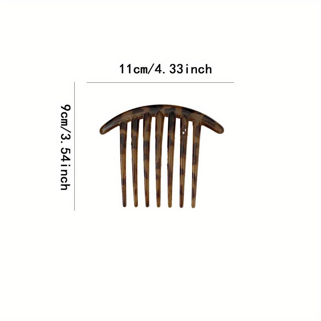 Eleganter Haarkamm-Clip mit Leopardenmuster für Frauen - Rutschfest, Acryl, Perfekt für sicheren Pony und Frisuren