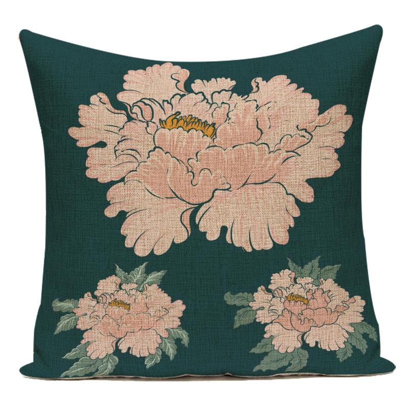 Polyester Cojines Decorativos Para Sofa Farmhouse Decor Flower Floral Pillow Cover Decorative Cushion Cover For Living Room