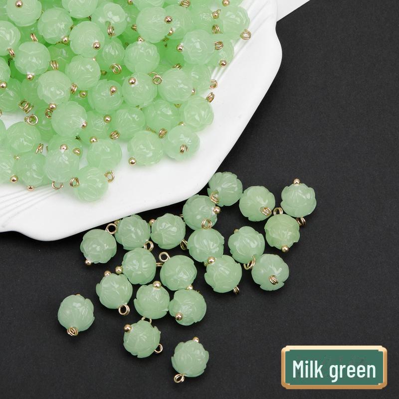 

Двухцветная пуговица в форме лотоса с эффектом нефрита — аксессуар ручной работы в стиле ханьфу для китайского костюма Тан