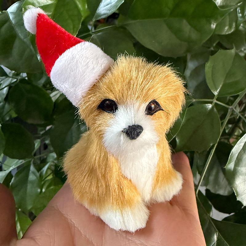 Plush Pomeranian Dog Ornament - Cute Simulation Animal Gift for Children