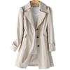 Women's Long Slim Coat Elegant Stylish Single-Breasted Jacket Solid Color Coat