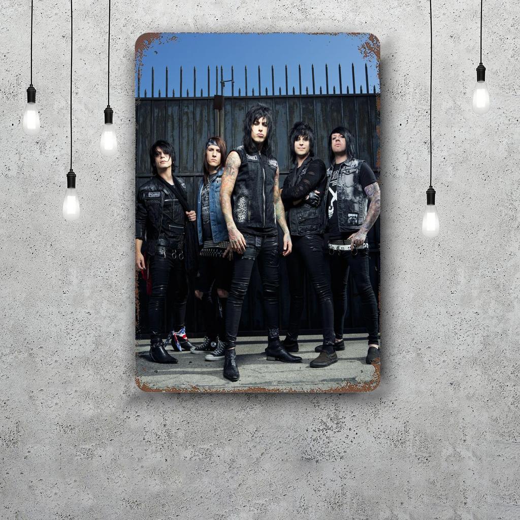Poster Decorativo Black Veil Brides Segno di Latta Vintage Segno Metallico Placca Decorativa per Pub Bar Man Cave Club Decorazione Murale