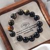 12Mm Large Particle High Quality Natural Tiger Eye Stone Obsidian Design Bracelet Bracelet