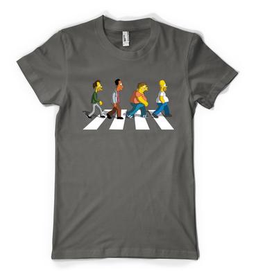 Cartoon Simpson Überqueren Abbey Road Personalisiertes Unisex Kinder T-Shirt