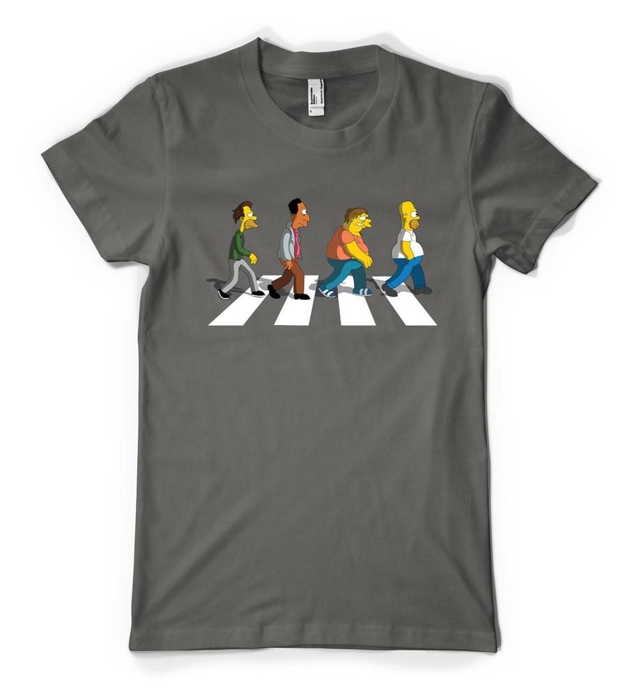 

Cartoon Simpson Crossing Abbey Road Personalised Unisex Kids T Shirt L