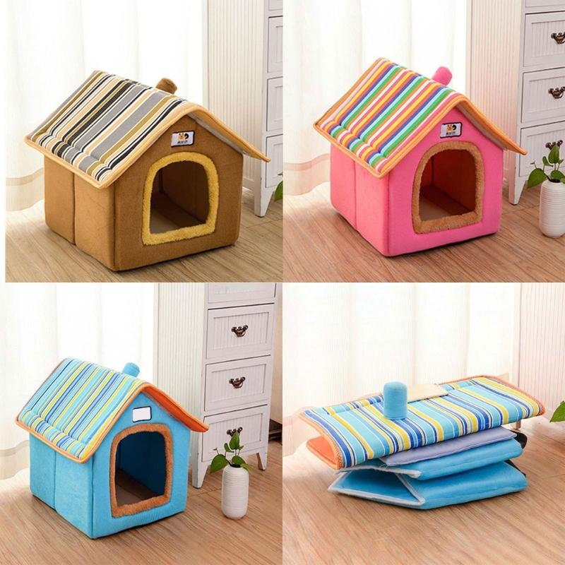 House-Shape Cat Cave Bed Tent for Indoor Small to Large Cats Machine Washable Ultra-Soft Cushion Anti-Slip Bottom
