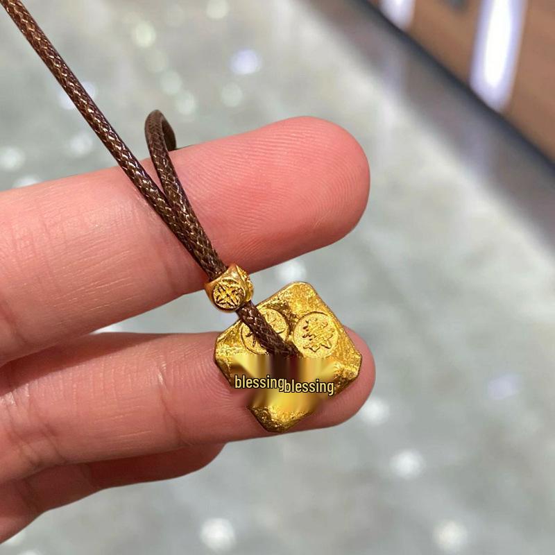 Квадратный кулон-ожерелье с гравировкой Фу Лу Шоу Си, цепочка для свитера в китайском стиле