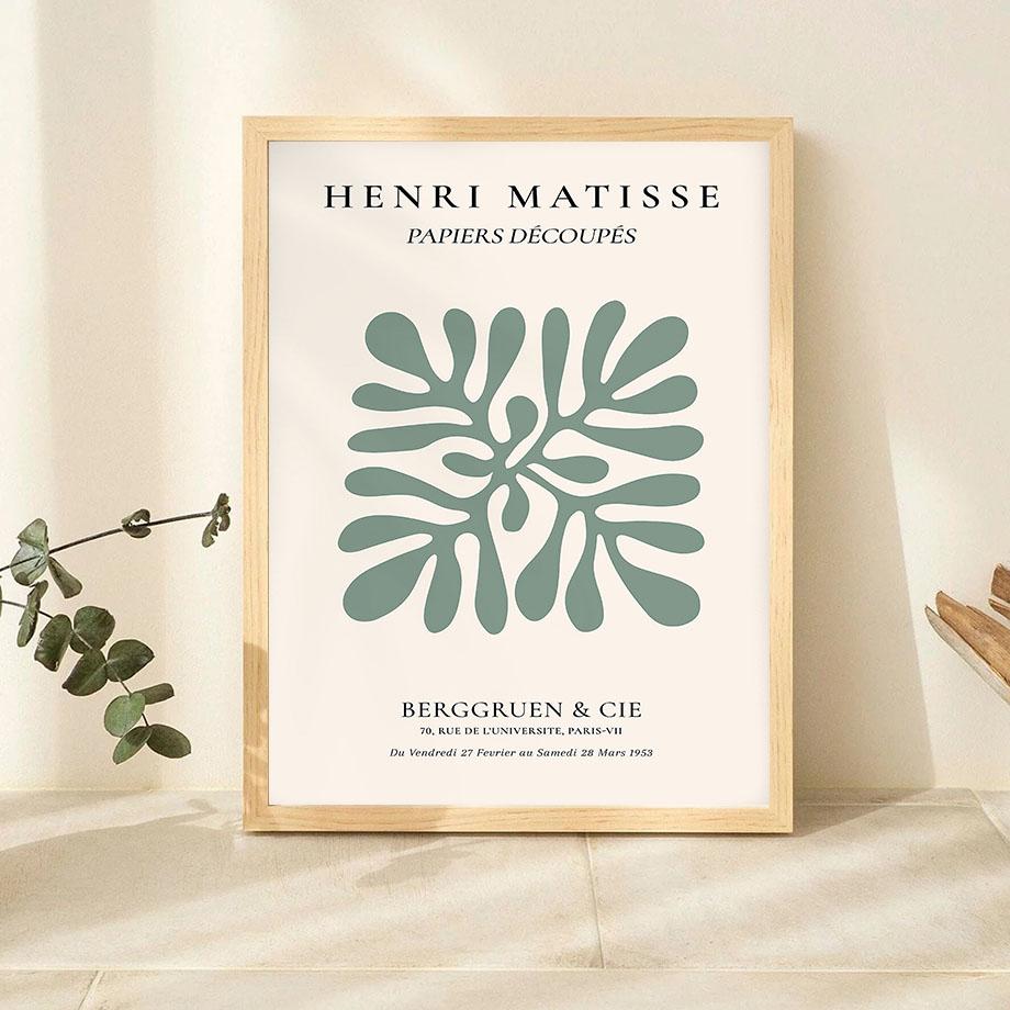 Sage Green Green Floral Wall Art Prints Set Modern Set 6 Abstract Posters Gallery Canvas Painting Pictures Living Room Decor